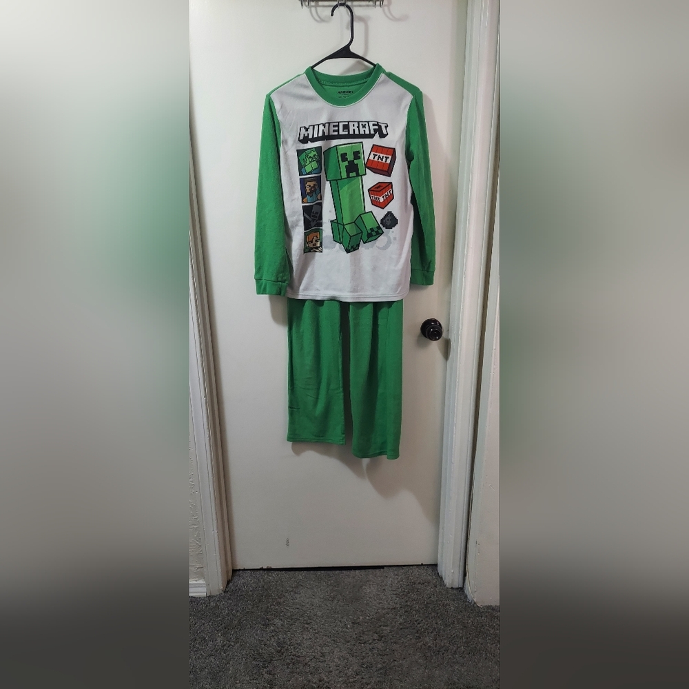 Boys Mindcraft Green Pajama Set XL 14/16